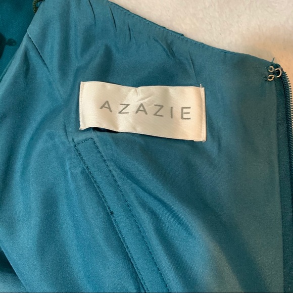 Azazie Teal Sleeveless Bridesmaid Dress - Picture 7 of 10